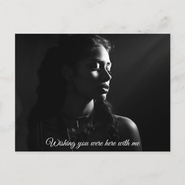 Postal Silhouette de la cara de una mujer foto de B&W (Anverso)