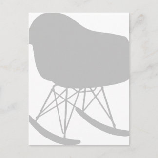 Postal Silhouette de la silla de la silla del patrón gris