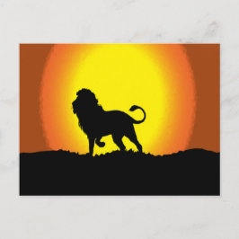 Postal Silhouette de león de Dusk
