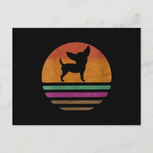 Postal Silhouette de los años 70 de Chihuahua Dog 60