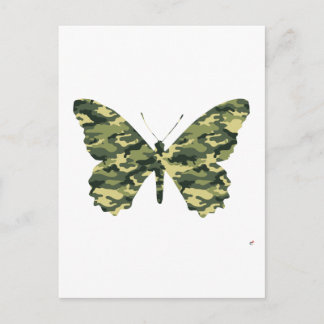 Postal Silhouette de mariposa de camuflaje
