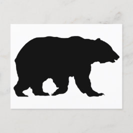 Postal Silhouette de oso pardo caminando de izquierda a d