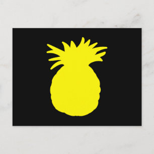Postal Silhouette de piña amarilla