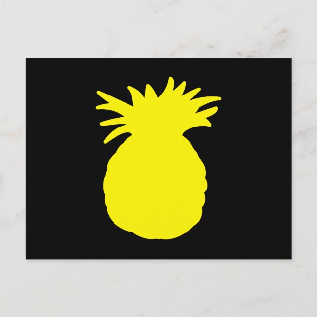 Postal Silhouette de piña amarilla (Anverso)
