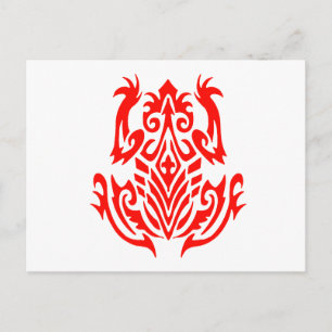 Postal Silhouette de Rana Tribal Roja