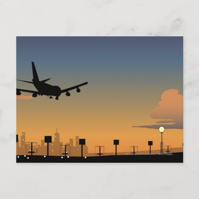 Postal Silhouette de un avión en vuelo (Anverso)