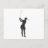 Silhouette de una mujer jugando al golf