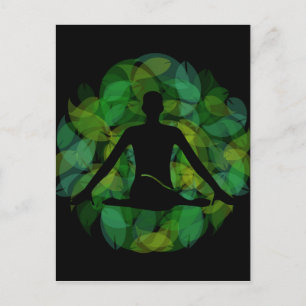 Postal Silhouette de una persona meditadora