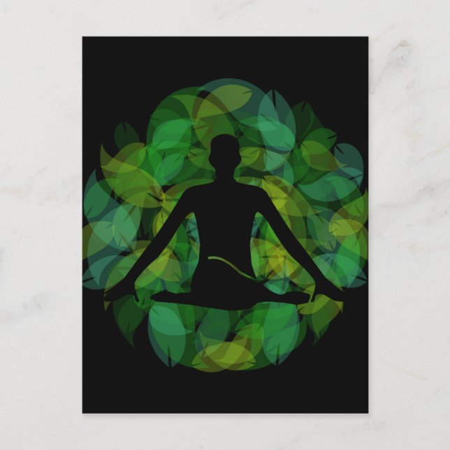Postal Silhouette de una persona meditadora (Anverso)