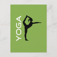 Silhouette de Yoga Pose sobre fondo verde