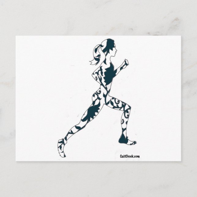 Postal Silhouette en ejecución - Floral (Anverso)