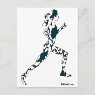 Postal Silhouette en ejecución - Floral