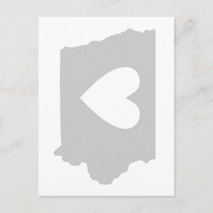 Postal Silhouette estatal Heart Iowa