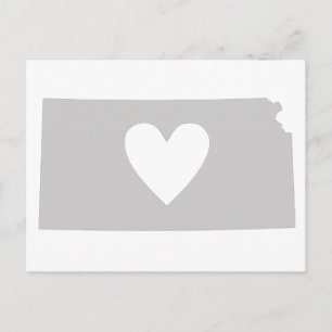 Postal Silhouette estatal Heart Kansas
