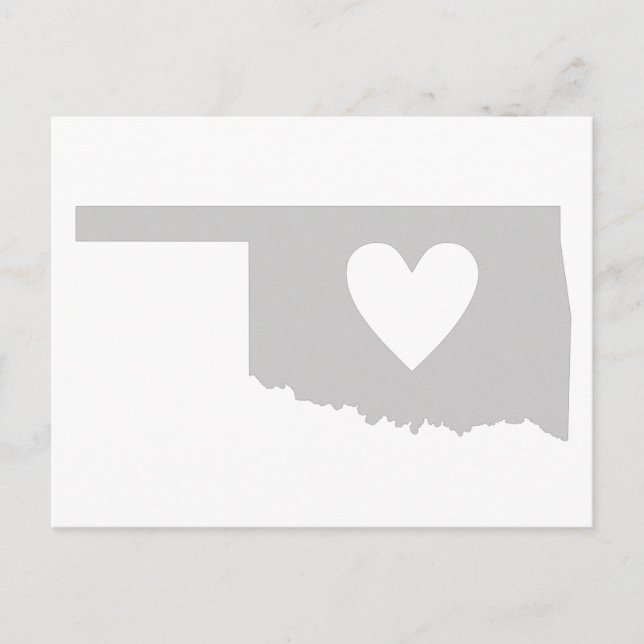 Postal Silhouette estatal Heart Oklahoma (Anverso)