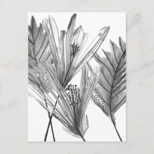 Postal Silhouette floral - Gris
