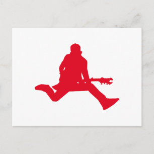 Postal Silhouette, jugador de guitarra roja
