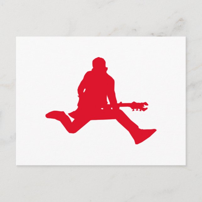 Postal Silhouette, jugador de guitarra roja (Anverso)