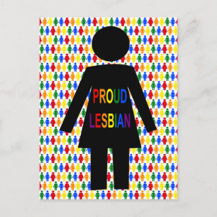 Postal Silhouette lesbiana LGBTQ y damas de arco iris