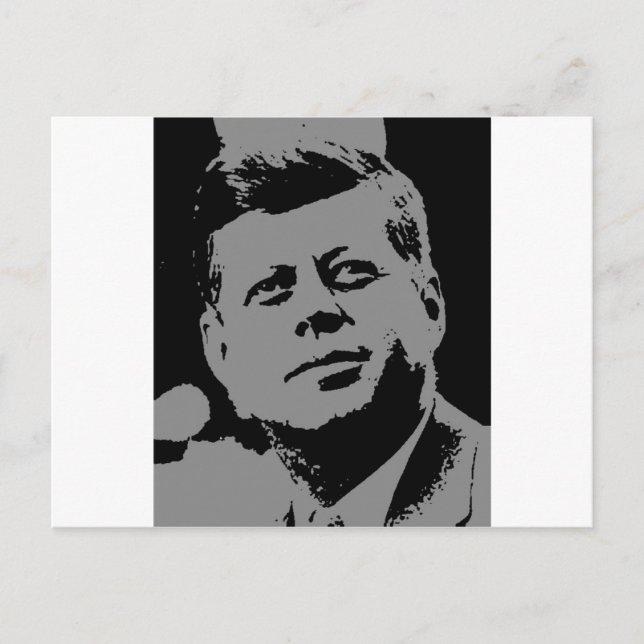 Postal Silhouette negra y gris John F. Kennedy (Anverso)