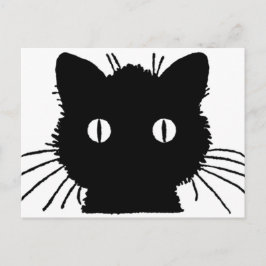 Postal Silhouette of a black cat vintage illustration