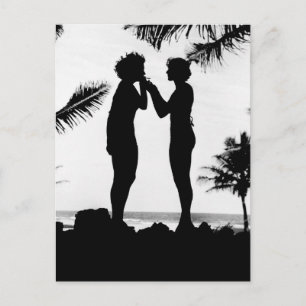 Postal Silhouette para fumar, años 40