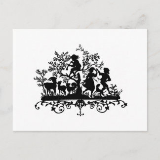 Postal Silhouette para niños y animales