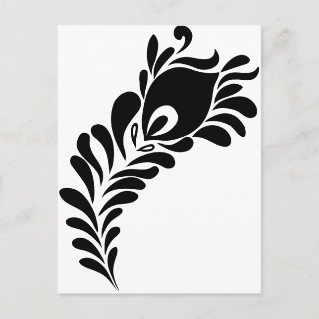 Postal Silhouette Peacock Feather (Anverso)