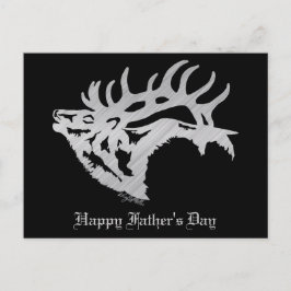 Postal Silhouette Silver Bull Elk
