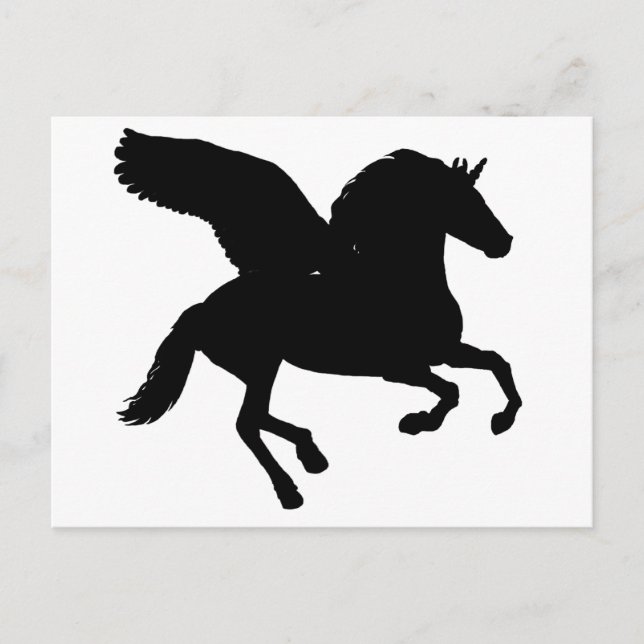 Postal Silhouette Winged Unicorn (Anverso)