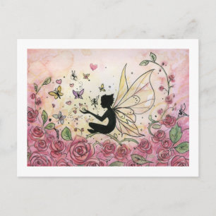 Postal Silhouette y Rosas