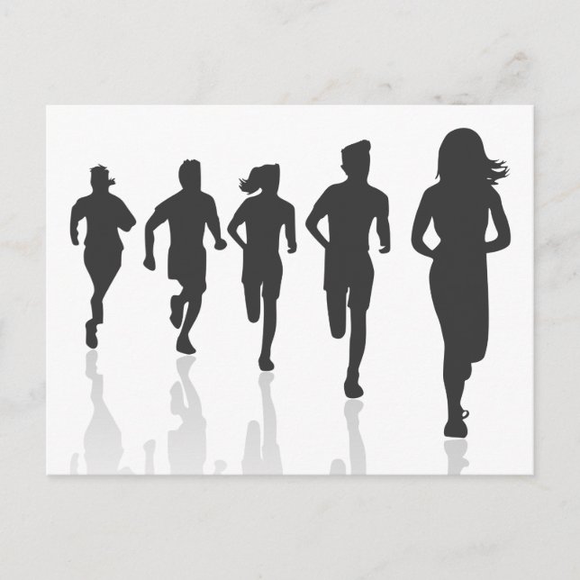 Postal Silhouettes de maratón minimalista