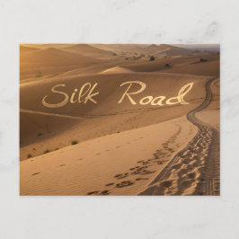 Postal Silk Road Desert Landscape Typography Art
