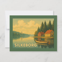 Postal Silkeborg Dinamarca Lago