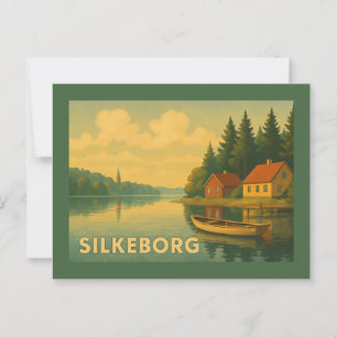 Postal Silkeborg Dinamarca Lago