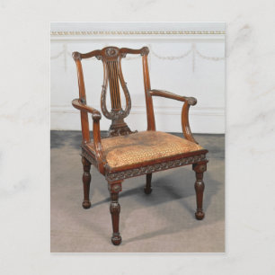 Postal Silla de lire-back tallada, suministrada por