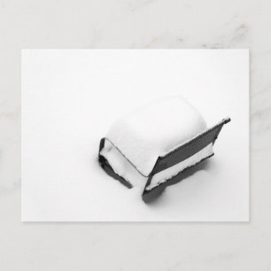Postal Silla Metalizado De Césped Vintage Llena De Nieve