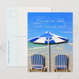 Postal Silla para descanso de adultos en la playa de la i