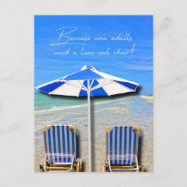 Postal Silla para descanso de adultos en la playa de la i