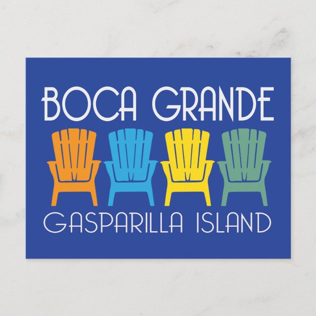 Postal Sillas de playa de Boca Grande Gasparilla (Anverso)