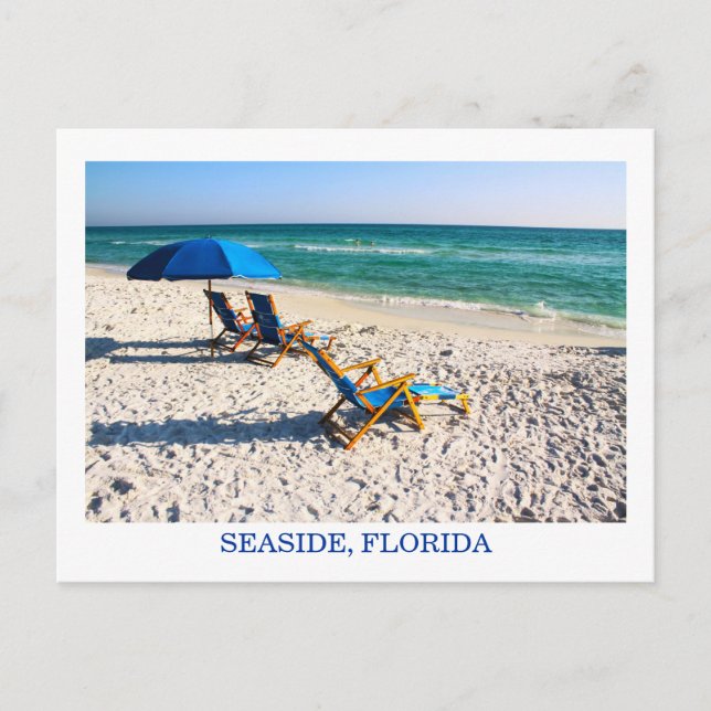 Postal Sillas de playa de Florida Blue Beach (Anverso)