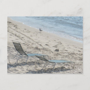 Postal Sillas de Playa en la Orilla Fotografía Costera