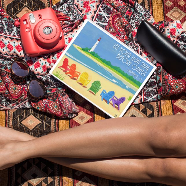 Postal Sillas de playa y faro Inspirador (Subido por el creador)