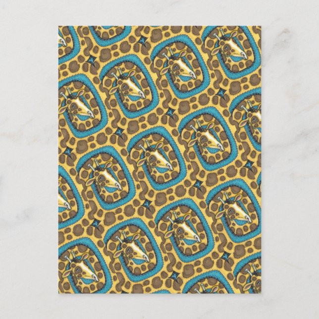 POSTAL SILLY GIRAFFE LARGO CUELLO Y PUNTOS, FUNNY FOLLETO (Anverso)