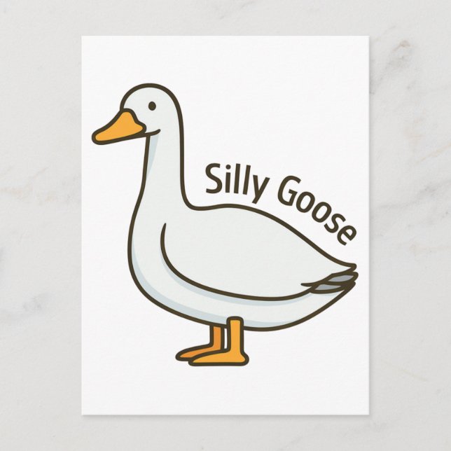 Postal Silly Goose Funny Personalizado Goose (Anverso)