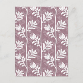 Postal Silueta Botánica de Rosa Floral Vintage Mauve