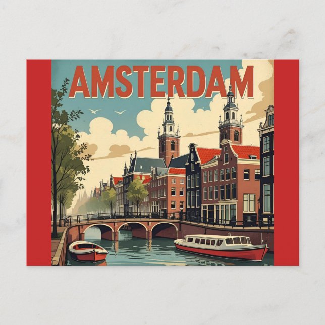 Postal Silueta clásica de Amsterdam (Anverso)