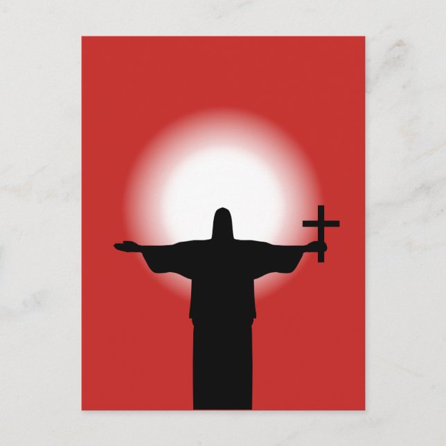 Postal Silueta con cruz (Anverso)