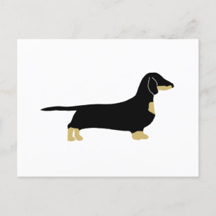 Postal silueta dachshund negra y tostana