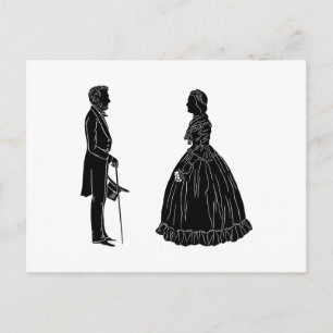 Postal silueta de abraham lincoln mary todd lincoln